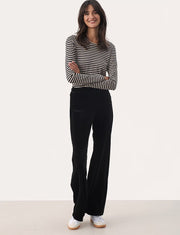 Part Two DorellasPW Trousers - Black Velvet Straight Leg Pants