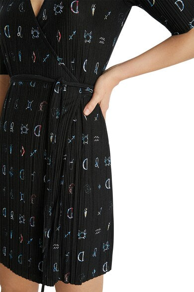 Desigual Pleated Short Dress Black