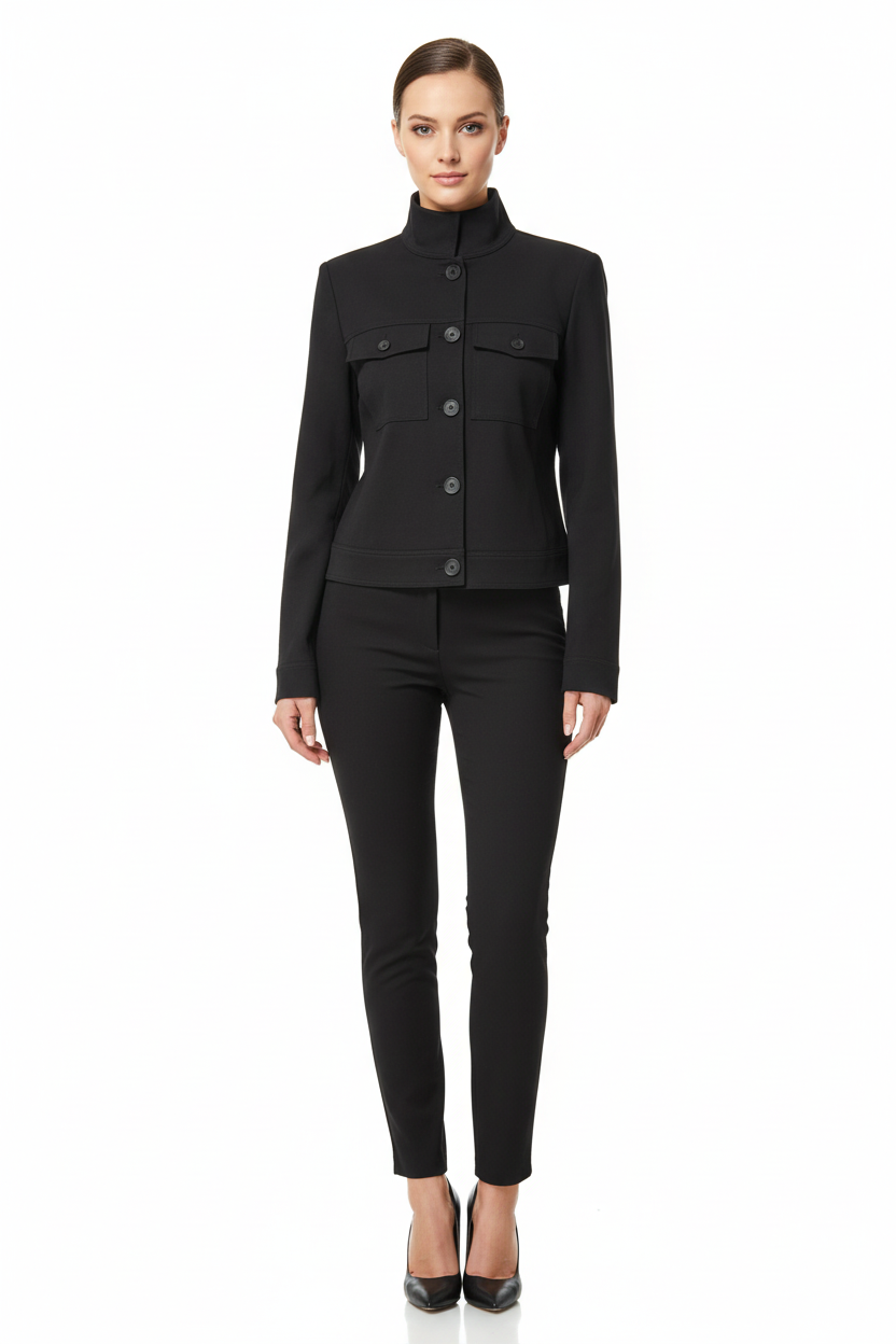 s.Oliver crop blézer zárt nyakkal modellel