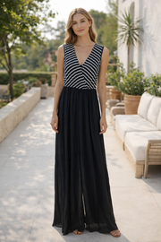 Sorbet SBAndrea Wide-Leg Jumpsuit - Navy Stripe